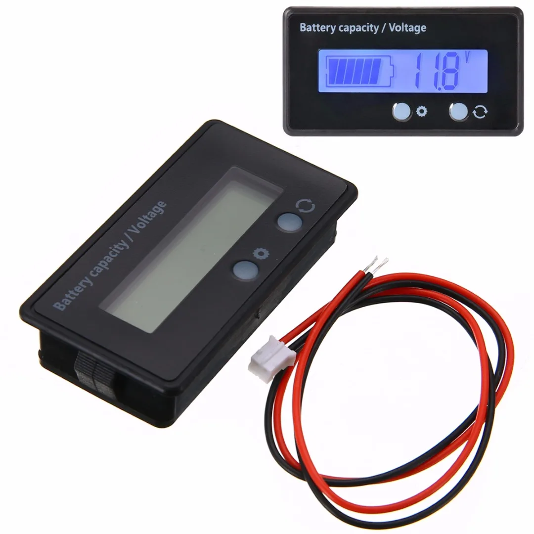 New 12V 24V 36V 48V Lead-Acid Battery Capacity Indicator Blue LCD Display Voltage Tester Waterproof
