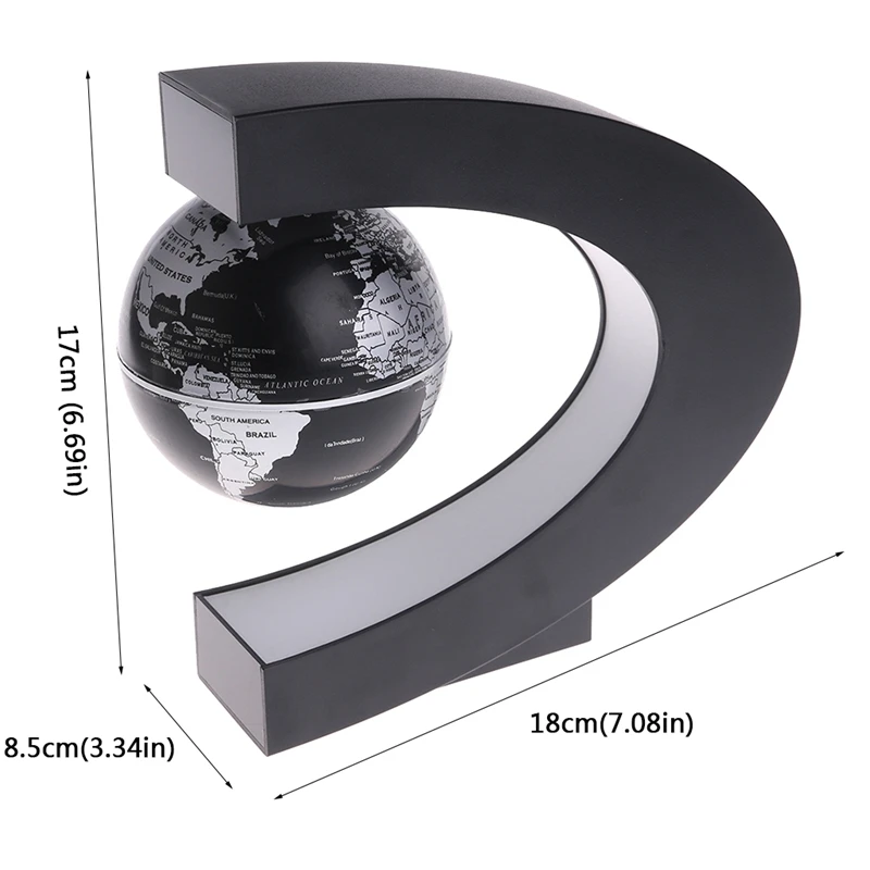 C Форма магнитной левитации Плавающий глобус Карта мира с светодиодный свет США вилка подарок