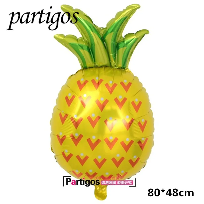1 шт фрукты овощи шары Для летних вечеринок Декор клубника ананас арбуз мяч гелий Гавайи партия Декор тропические фрукты - Цвет: yellow pineapple
