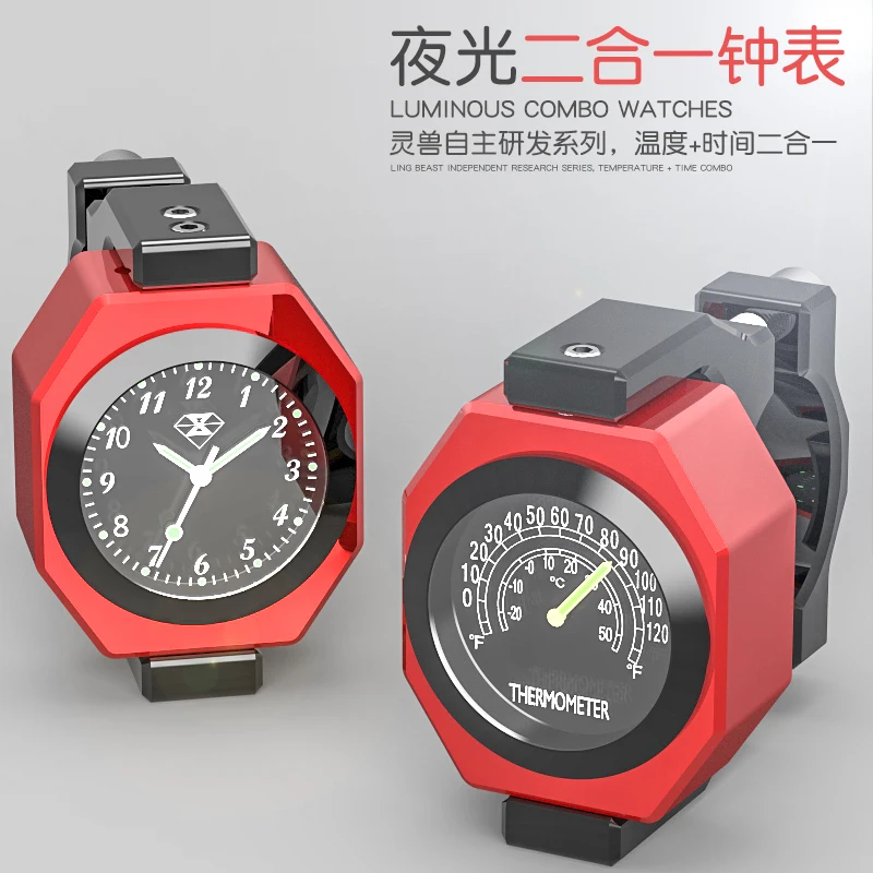 

Universal Motorcycle Watch And Thermometer 2 In 1 Luminous Waterproof For Harley Kawasaki Yamaha Ktm Dirt Bike Motorbike Tourism