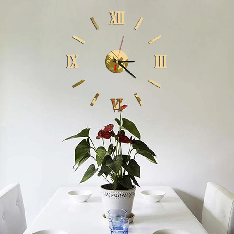 Новые часы настенные часы Horloge 3d Diy акриловые зеркальные наклейки украшение дома гостиная иглы