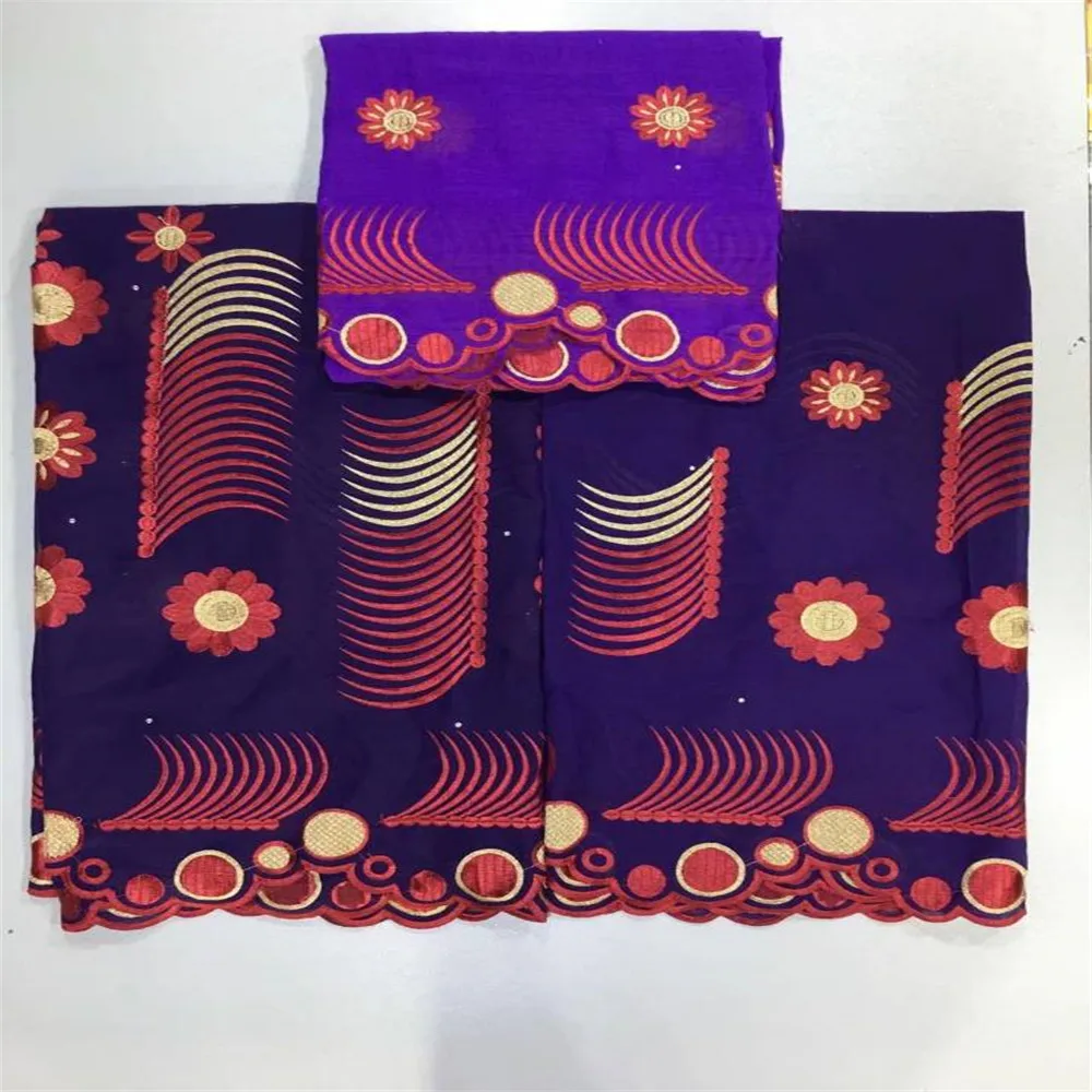 

Popular 7 Yards Per Set African Dress Lace India Bazin Riche Getzner Lace Fabric 2018 With Blouse X255-04