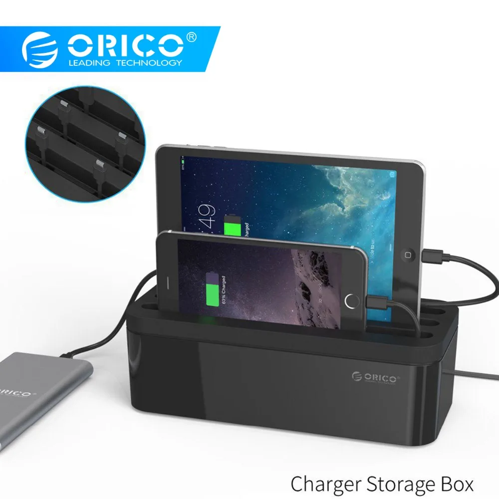 

ORICO Cable winder Management Box Power Strip Sockets Charger Storage Organizer Box Case cord protector Phone Holder and Manager