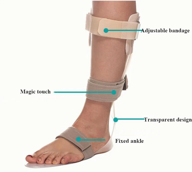 Ортопедические ортопедические ортезы для ног с поддержкой коррекции голеностопа, как внутри, так и снаружи