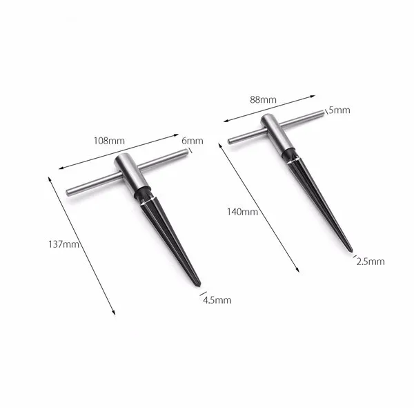 2pcs 1/8-1/2 Inch And 5/32-7/8 Inch Bridge Hole Tapered Hand Held Reamer Set