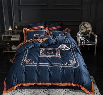 

2018 Bohemia style Bedding set Egyptian cotton Embroideried Bed set stars Duvet cover Double King Queen size Bedsheet set