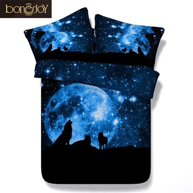 Special Offers Bonenjoy Starry Sky Wolf Bedding Set Blue 3D Duvet Cover Twin Bed Linen ropa de cama Double Bed Cover King Size Bedding Set Special Offers Bonenjoy Starry Sky Wolf Bedding Set Blue 3D Duvet Cover Twin Bed Linen ropa de cama Double Bed Cover King Size Bedding Set