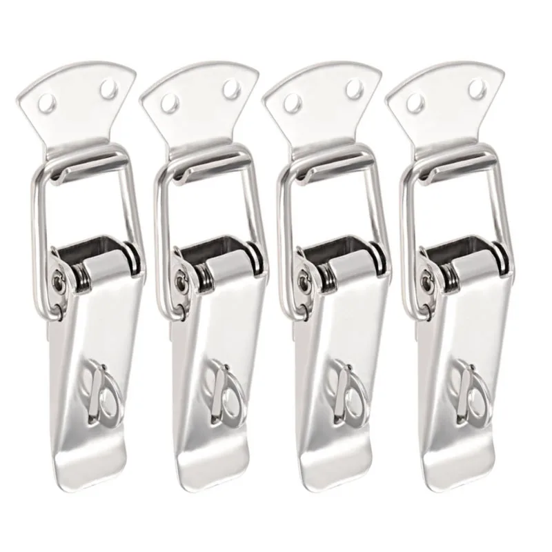 

Large Toggle Latch Stainless Steel Spring Loaded Catch Clamp Clip for Toolbox, Cases, Chests 130mm/5.1" Length -Pack of 4