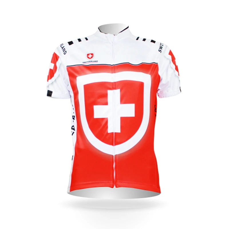 Switzerland Summer Cycling Jerseys Mans Mountain Bicycle Clothing