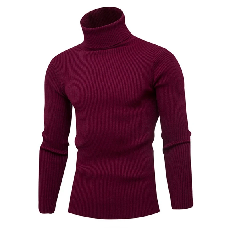 MONERFFI, осенне-зимний мужской свитер, Мужская водолазка, однотонный цвет, Повседневные свитера, мужские тонкие брендовые теплые вязаные пуловеры