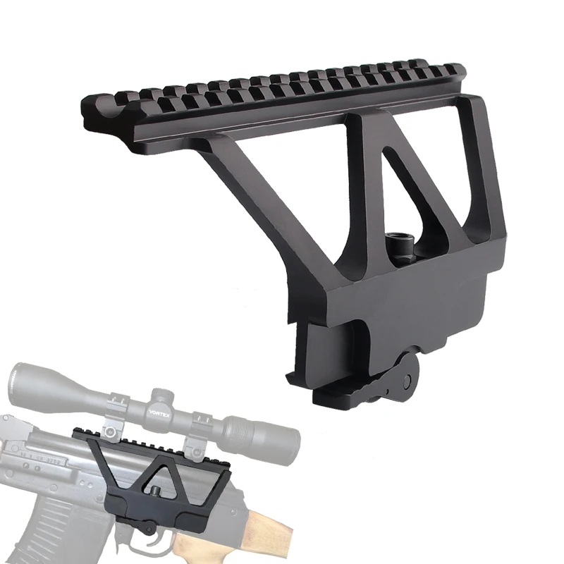 Quick Detach Picatinny Railed Scope Mount Side Rail ADM Lock Systerm for AK-47 AK-74 RL2-0005BK-01