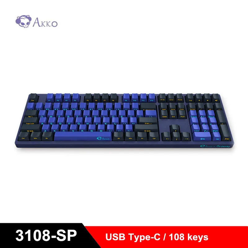 

AKKO 3108SP Wired Gaming Mechanical Keyboard Side Lettering Cherry MX Switch 108 Keys USB Type-C 85% PBT Keyboard For Game