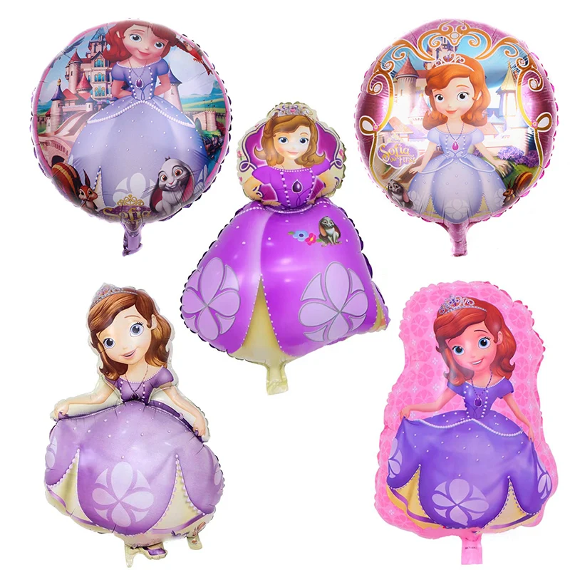 

1pc cartoon Princess Sofia Theme aluminium foil Balloon kids happy Party Baby Birthday Party gift Decoration Supplies