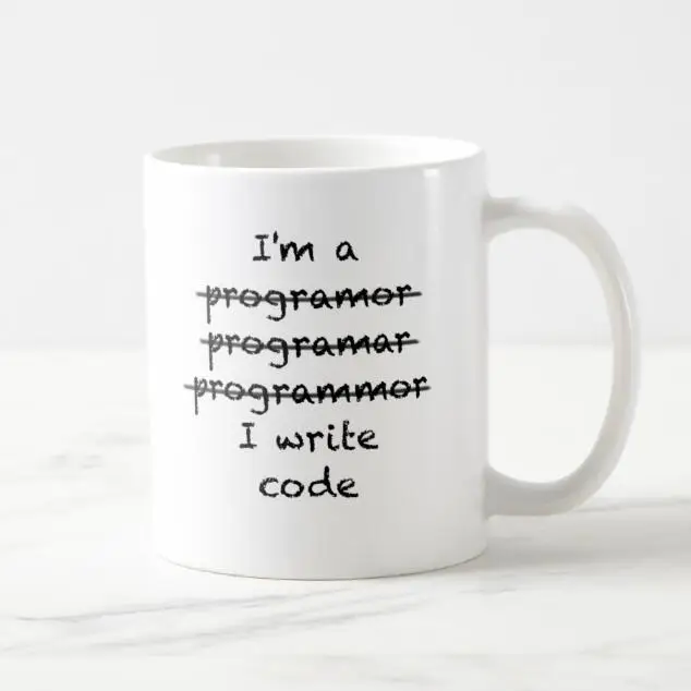 Смешной неправильный я программист написать код кофейная кружка чайная чашка новинка неправильная орфография Programmar гик подарки ботаник Юмор компьютер 11 унций