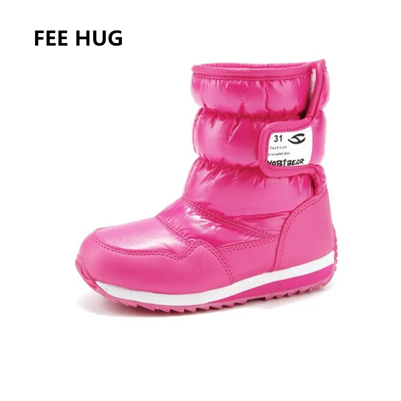 

-30 Degree Russia Winter Keep Warm Kids Snow Boots Baby Shoes Waterproof Pu Leather Plush Warm Children's shoes Girls Boys Boots