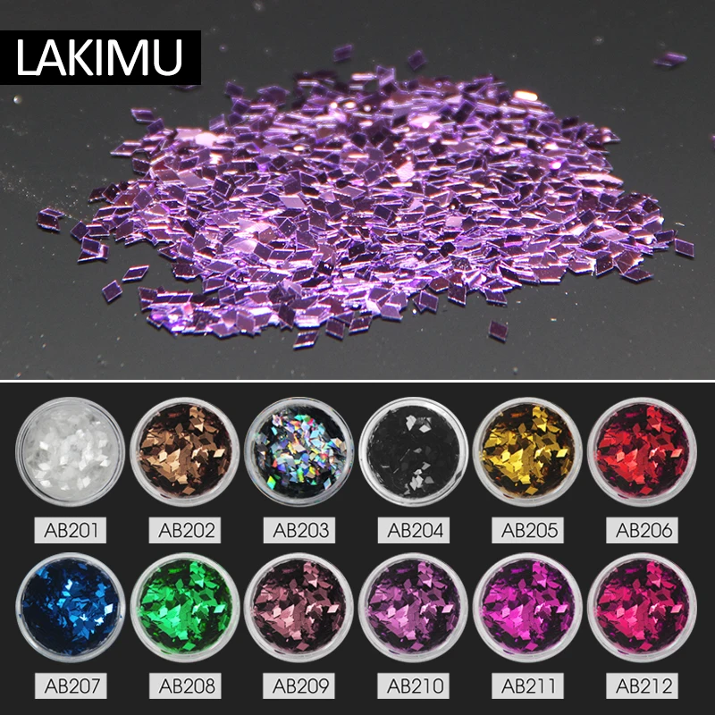 LAKIMU лак для ногтей квадратная форма 3D украшение блестки наконечники лазерные