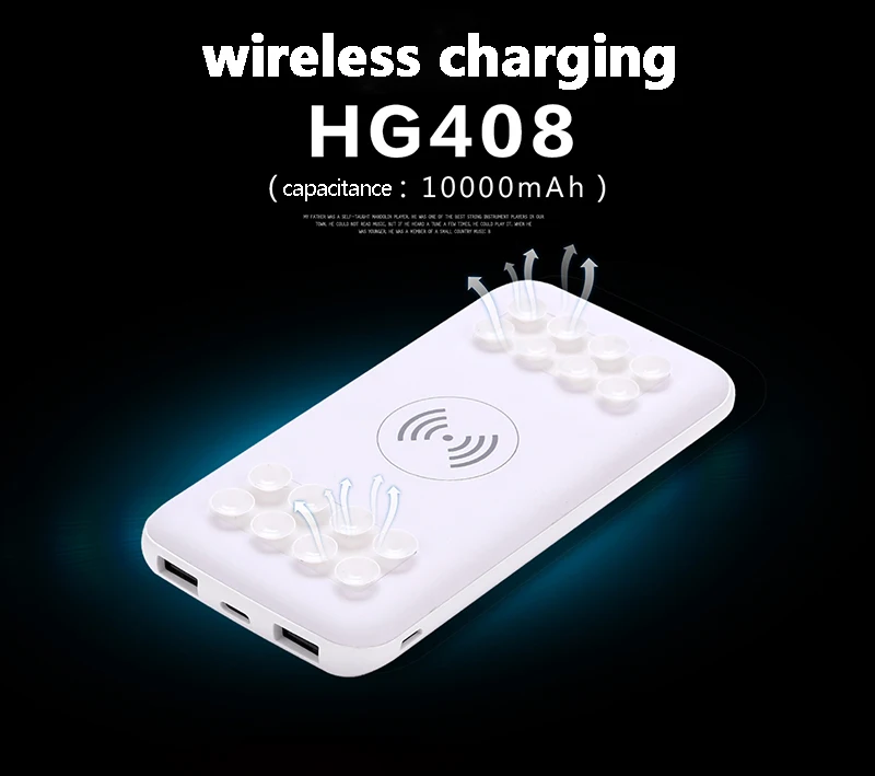 

power bank 10000mAh External battery suction type wireless charging treasure lightweight portable mobile phone wireless charger