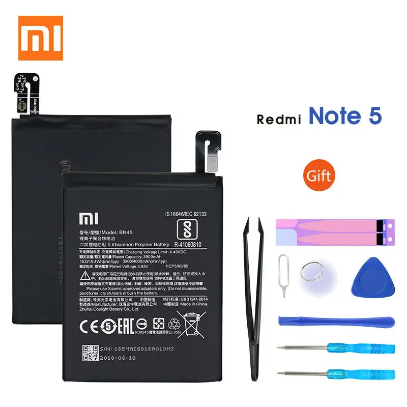 

Original Xiaomi Redmi Note 5 Battery BN45 4000mAh for Xiaomi Redmi Note 5 High Quality BN45 Replacement Phone Battery