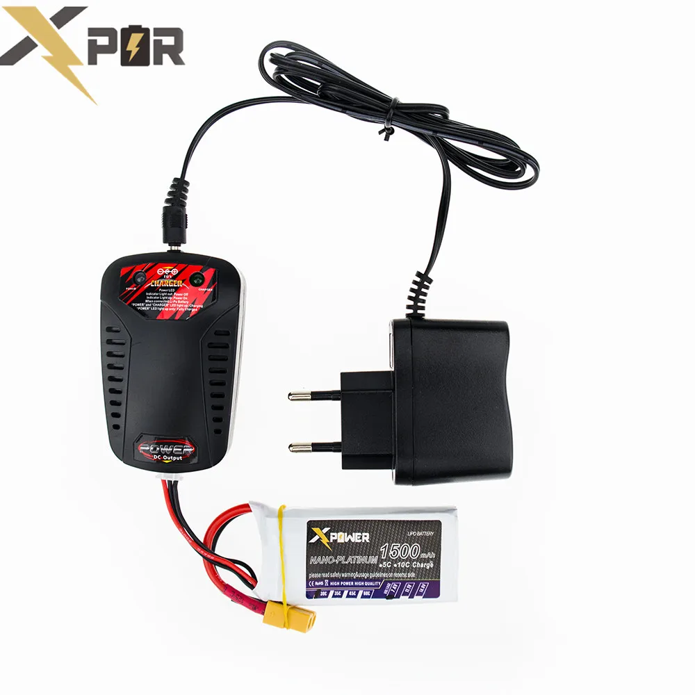 

High RC Drone Bateria 7.4V 1500mAh XT60/T/EC5 Li-po Batteries With New Fast Charger 3 in1 Cable For WLtoys 12428 Wing Z84