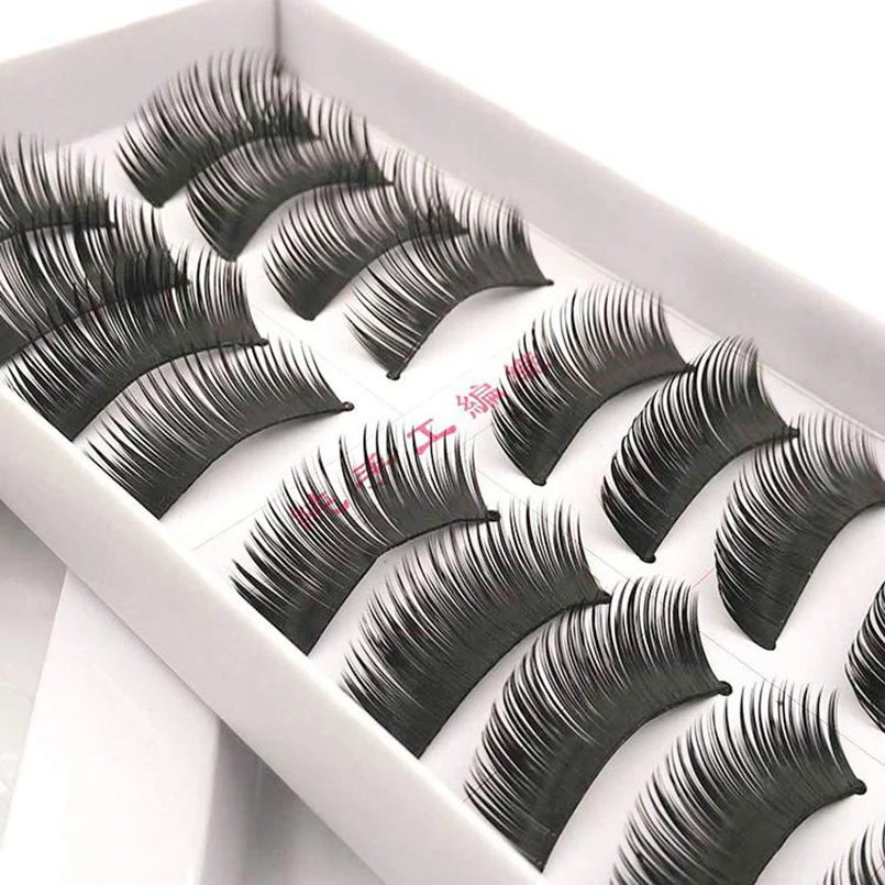 

10pair/lot Thick Fake False Eyelashes 100% Handmade Eye Lashes 3D Real Mink Makeup Natural Eyelashes Full Strip Lashes Maquiagem