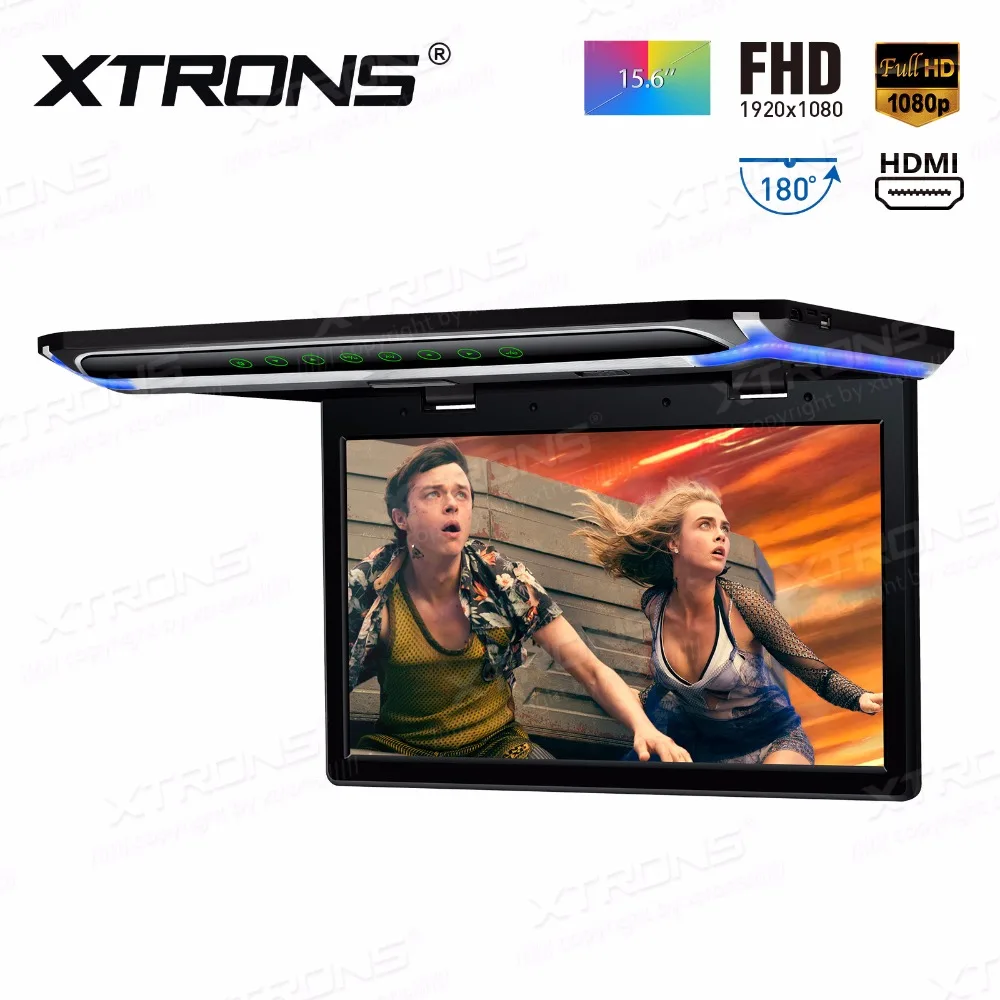 XTRONS 15," монитор 1080P видео HD цифровой TFT экран широкий экран ультра-тонкий автомобильный MPV на крыше HDMI+ 2 ИК наушники