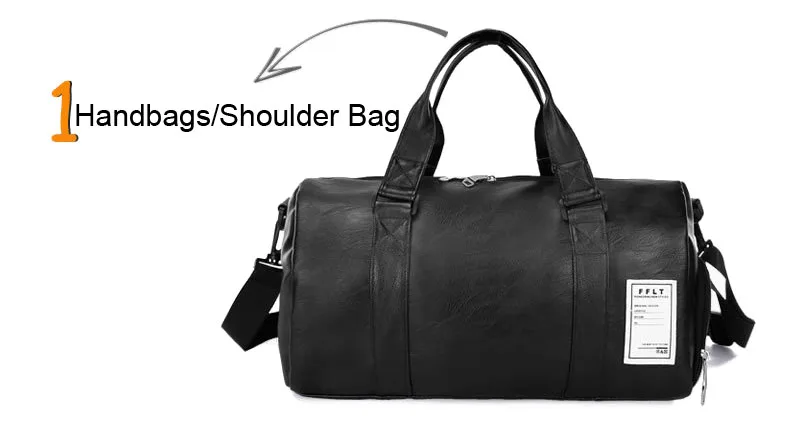 Спортивная сумка кожа спортивные сумки большой MenTraining Tas для обувь спортивные женские Йога путешествия чемодан на плечо черный Sac De