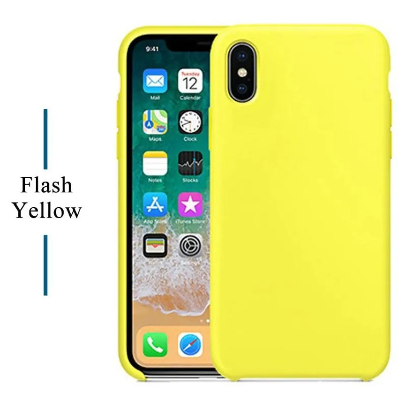 Чехол для iPhone Xs MAX XR X чехол s для Apple iPhone 7 8 6 s Plus 5S SE официальный стиль силиконовый чехол с логотипом - Цвет: Flash Yellow