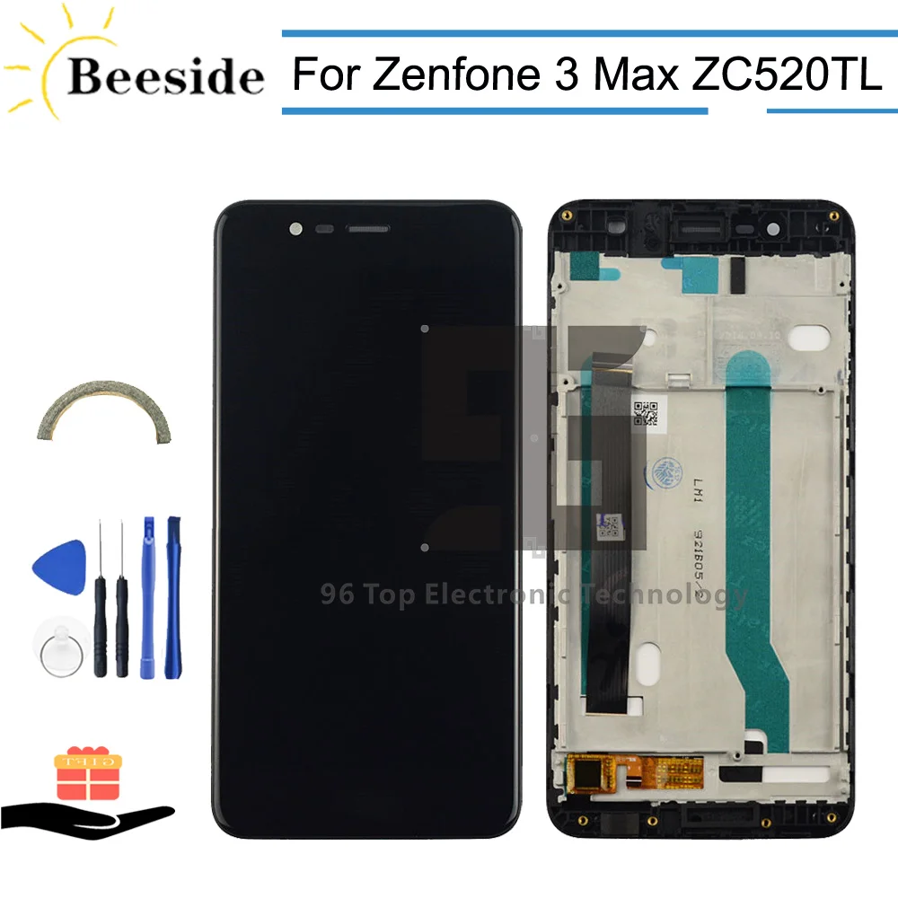 AA+ качественный ЖК-дисплей с рамкой 5,2 ''для Asus Zenfone 3 Max ZC520TL X008D X008DB X008DC ЖК-дисплей кодирующий преобразователь сенсорного экрана в сборе