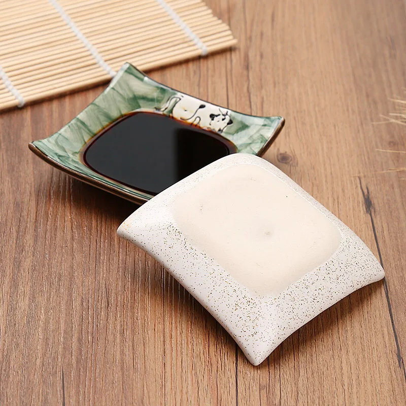 

2019 Promotion Japanese Ceramic Plate Kitchen Seasoning Multi-purpose Snack Soy Sauce Vinegar Dish Hot Pot Dipping Household U