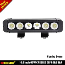 60 W luzes de Condução 12 V 4×4 offroad barra de luz 24 V Levou luz de trabalho 11 polegada levou 60 w barra de luz Para atv luzes x1pc Frete grátis
