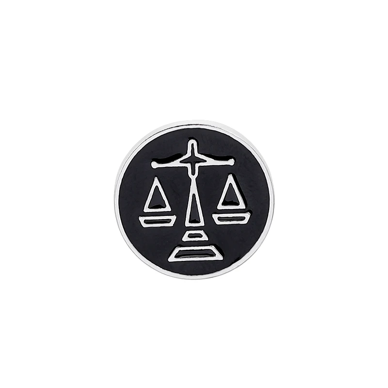 Весы Libra броши для мужчин круглые значки балансировки костюма брошка с заколками