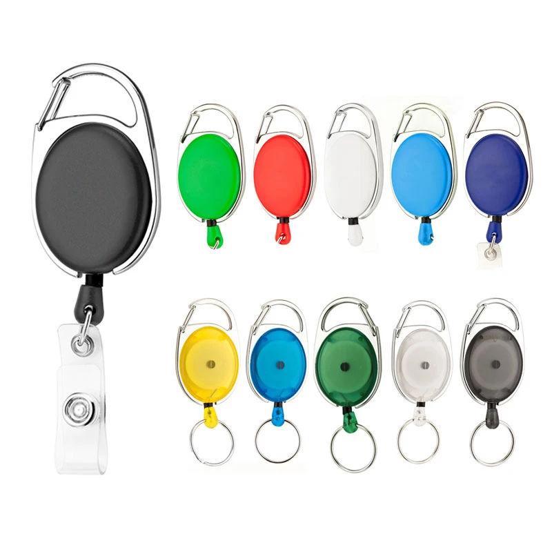 

Retractable Pull Keychain Lanyard ID Badge Holder Name Tag Card Belt Clip Key Ring Chain Buckle HYD88