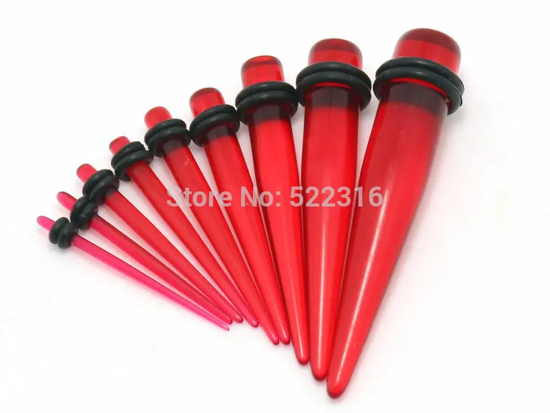 red color ear taper kits plug stretching kits body piercing jewelry