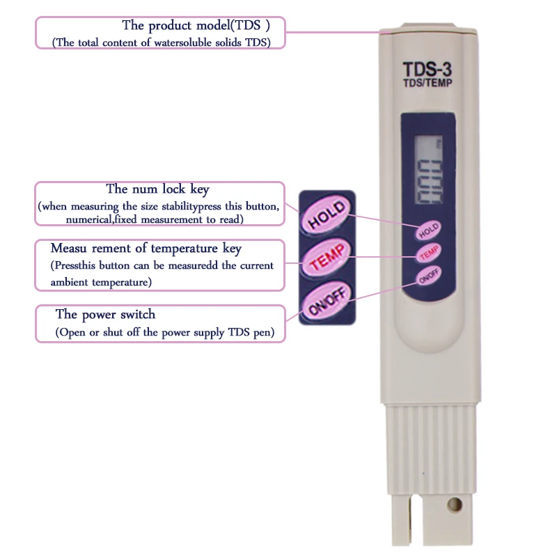 Высокое Точное качество воды чистота тест инструмент TDS тест er Портативный Ручка цифровой+ рН метр 0,01 фильтр измерительный 21