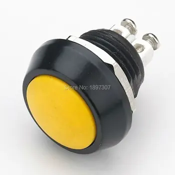 

10 pieces 12mm switch aluminum momentary normal open domed head plastic push button