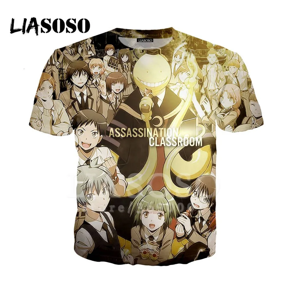 

LIASOSO 3D Print Unisex Anime Assassination Classroom Korosensei T shirt Summer Tshirt Hip Hop Pullover Short Sleeve X1291