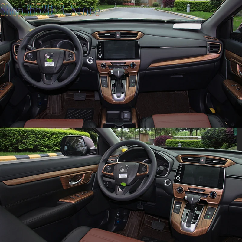 For Honda CRV CR-V 2017-2018 Peach Wood Grain Indoor Bowl Panel Cover Trim 4 PCS