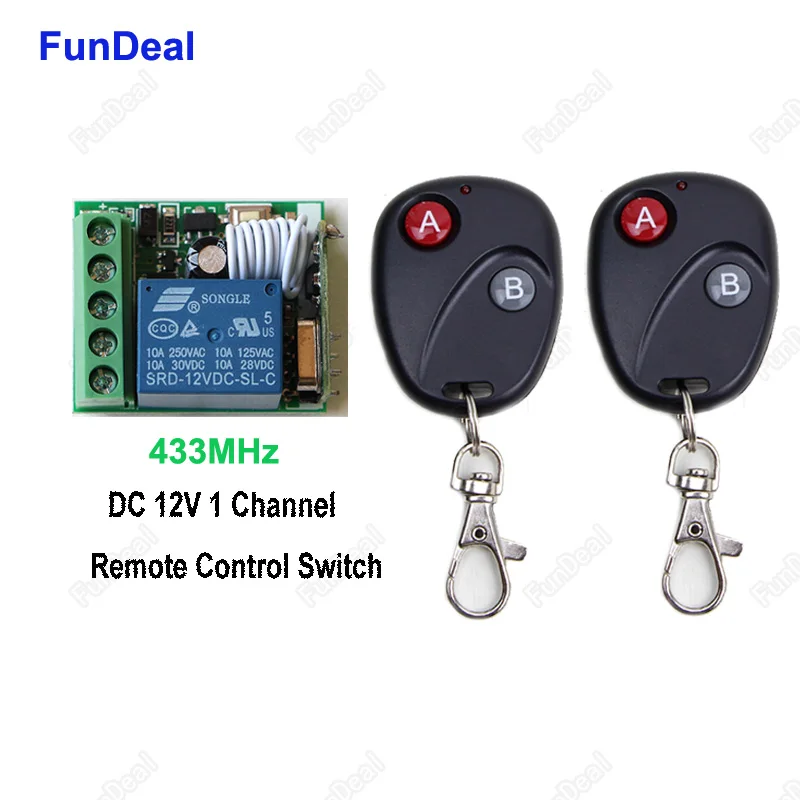 

433 MHz Universal Wireless Remote Control Switch DC 12V Telecomando Transmitter with 1 CH Receiver 433mhz Remote Control for car