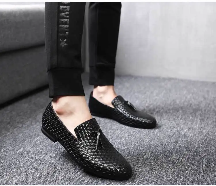 M-anxiu/мужская деловая трикотажная обувь с острым носком; модные повседневные модельные туфли из дышащей искусственной кожи на плоской резиновой подошве; свадебные туфли