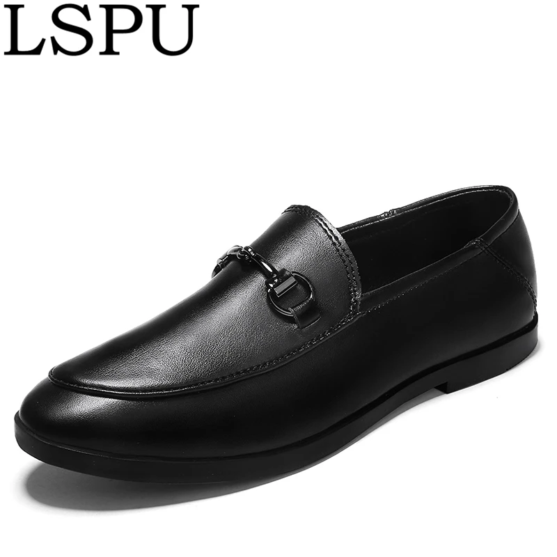 

Hot Sale Genuine Leather Men Dress Shoes Slip On Breathable Casual Shoes Gentleman Formal Men Loafers Leather Shoes Size 38-44