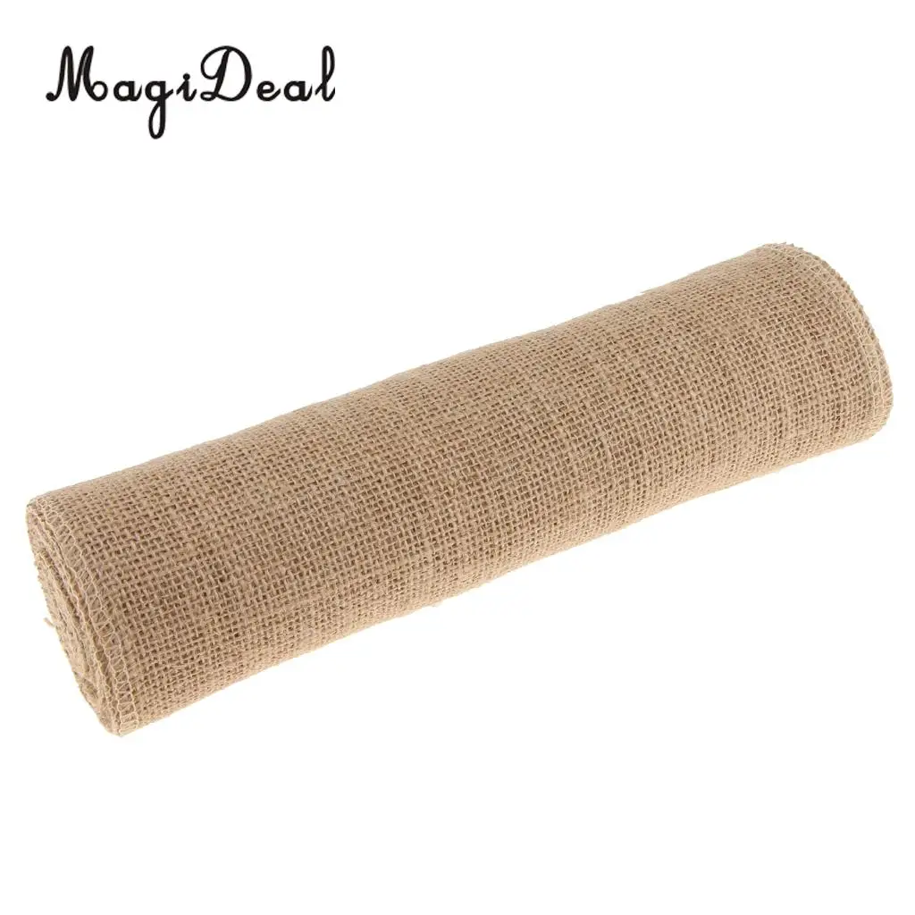 3.5m Rustic Vintage Linen Roll Wide Natural Burlap Roll Ribbon Wedding Christmas Home Decoration DIY Crafts 28 cm Wide