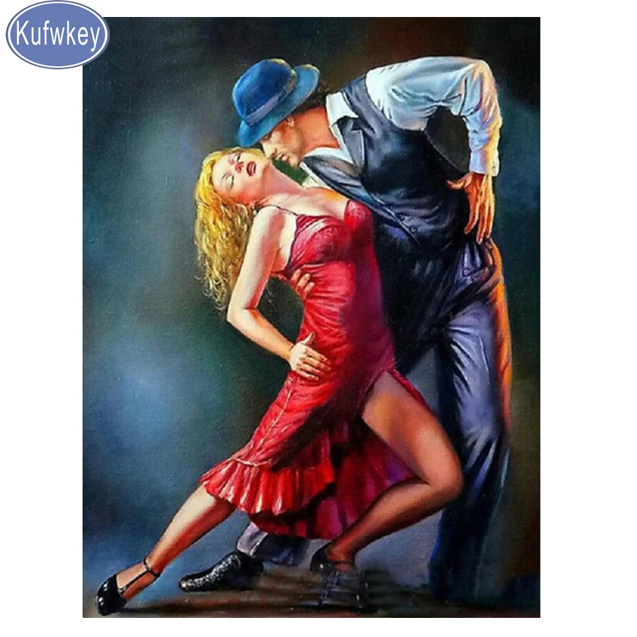Needlework 3D DIY Diamond Painting Couple Dancing Full 5D Embroidery Cross Stitch Lover Home Decorative | Дом и сад