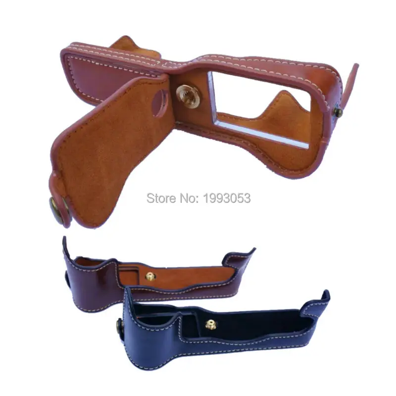 Cuoio Camera Bag Video Metà Corpo Caso Inferiore Per Fujifilm Fuji Xt1 Xt-