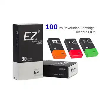 100 PCS Assorted EZ Revolution Tattoo Needle Cartridge Liner Shader Magnum Tattoo Supply compatible with Cartridge Machine Grip - Category 🛒 Beauty & Health