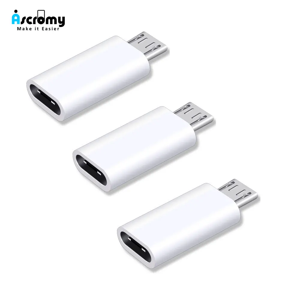 

Ascromy 3PCS USB C to Micro USB Adapter For Xiaomi Redmi Note 5 6 Pro 4 Huawei honor 8x Samsung Galaxy S7 S6 edge Microusb Cable