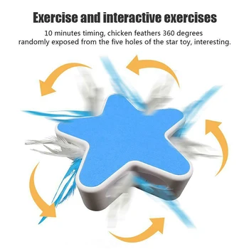 

Smart Interactivity Cats Toy Star Feather Cats Box 360 Degree Rotation Electric Funny Stick Pet Toy TB Sale