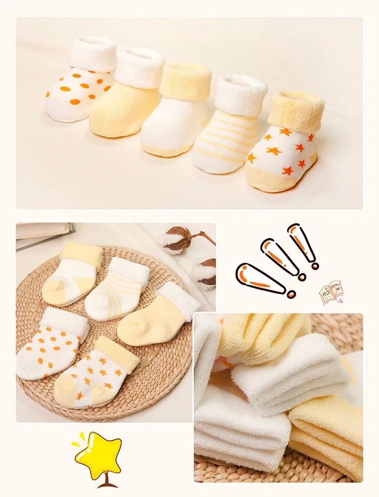 Meias de Bebê Menina e Menino Vivamom Pares Recém-nascidos Inverno Algodão Espessamento Unisex Meias Curtas 0-6 Meses Infantil 5 7 High Quality Mamãe e Bebê