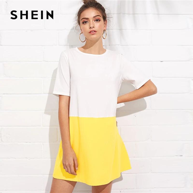 Yellow Colorblock Dress
