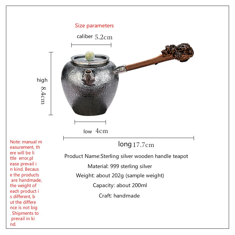  High grade Silver made Tea Kettle Vacuum Thermos cup Coffee cup Kung Fu Tea gift for family and fri - 1000007934503