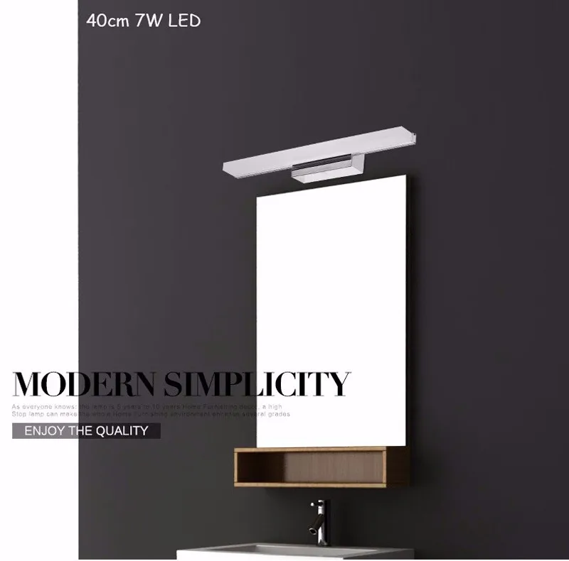Conduziu a Luz do Espelho Lâmpada de Parede do Banheiro Iluminação à Prova Mais Longo Moderno Cosméticos Acrílico Dwaterproof Água Ac90-260v 5 Cheap lamp night light
